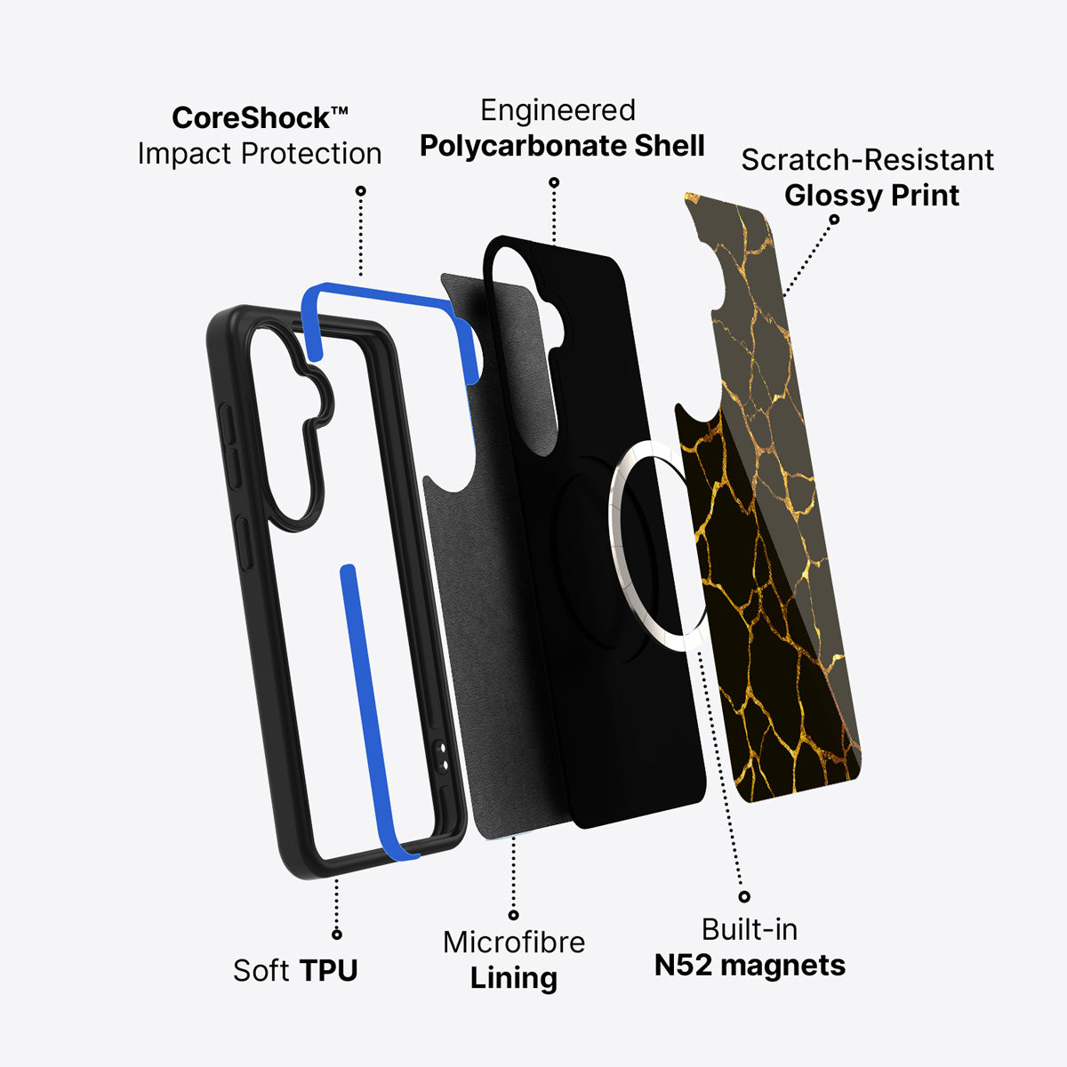 Samsung Galaxy S26 Plus case construction and features – Kintsugi phone case