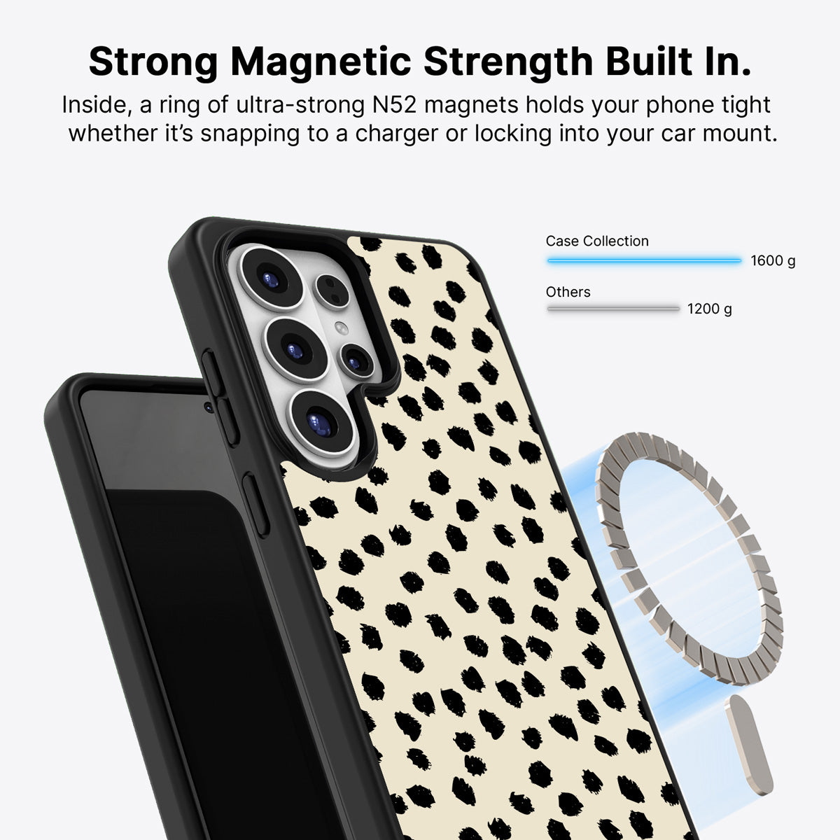 Samsung Galaxy S26 Ultra Qi2 magnetic case with N52 magnets – Luxe Beige design