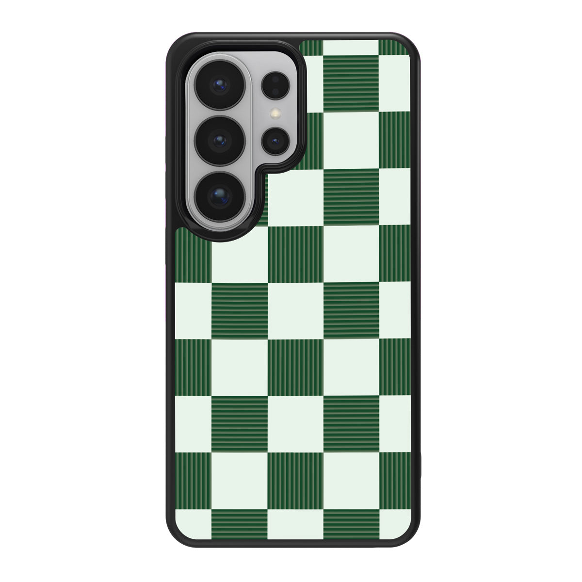 Green Samsung Galaxy S26 Ultra case in the Luxe Emerald print showing the moulded camera island cutout