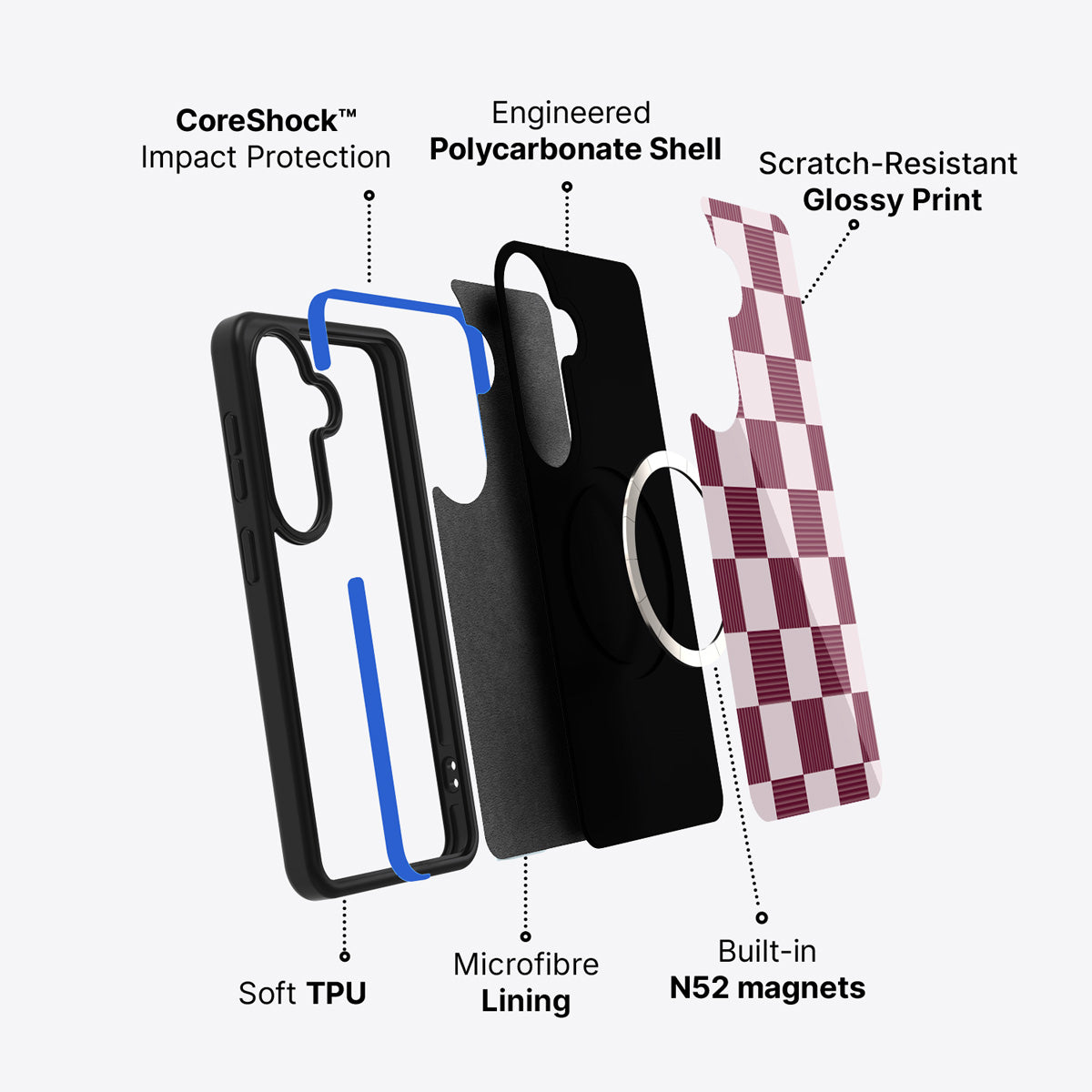 Samsung Galaxy S26 Plus case construction and features – Majestic Mosaic phone case