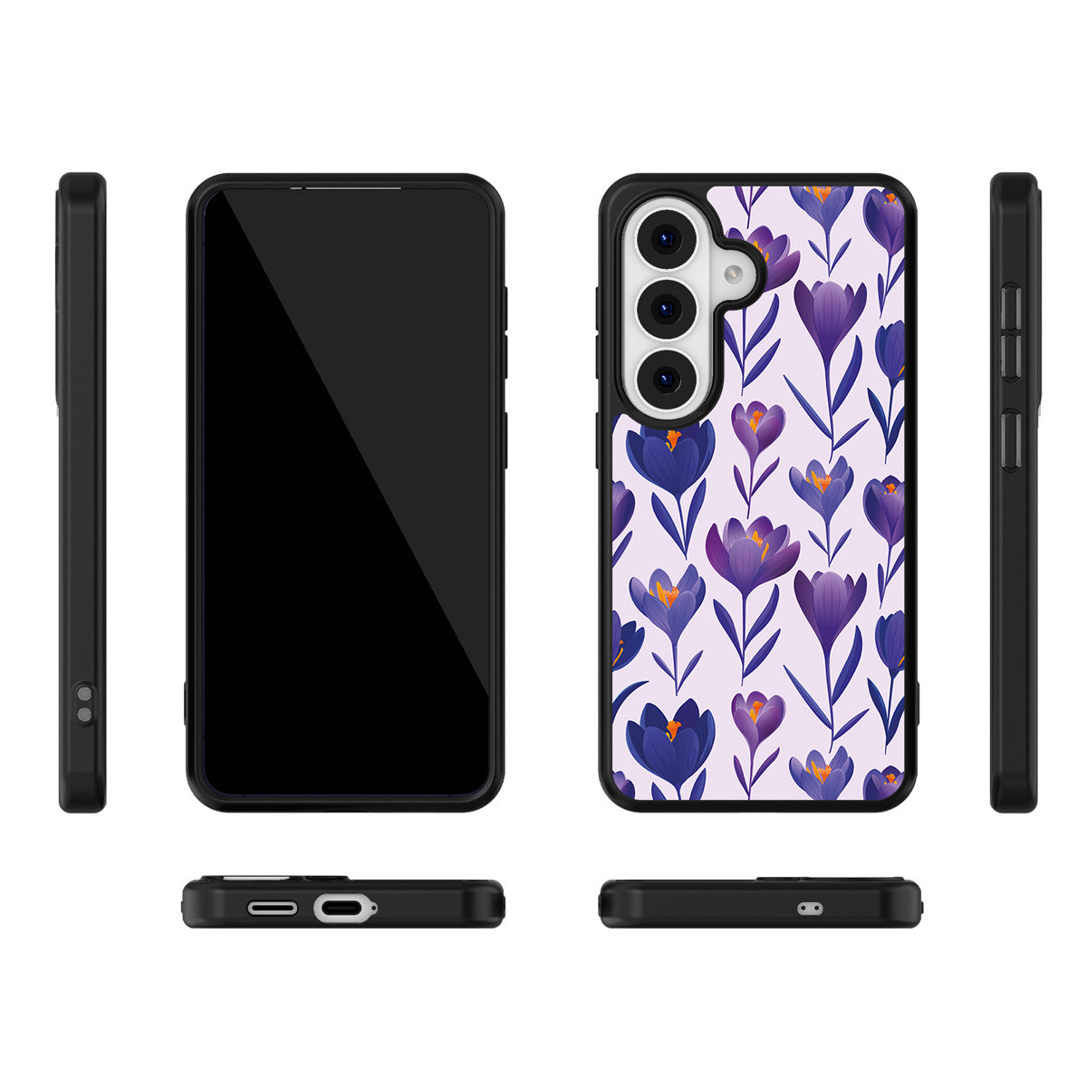 Midnight Crocus Samsung Galaxy S26 case – multi-angle view