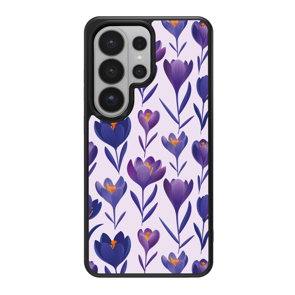 Midnight Crocus design back view – Samsung Galaxy S26 Ultra case