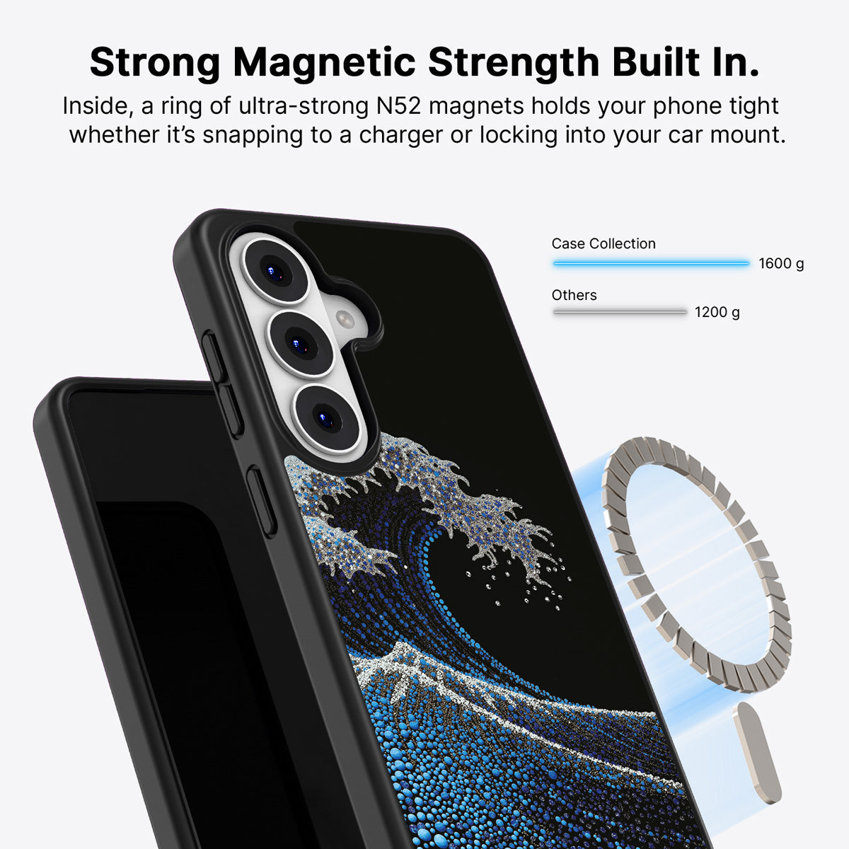 Samsung Galaxy S26 Plus Qi2 magnetic case with N52 magnets – Midnight Tide design