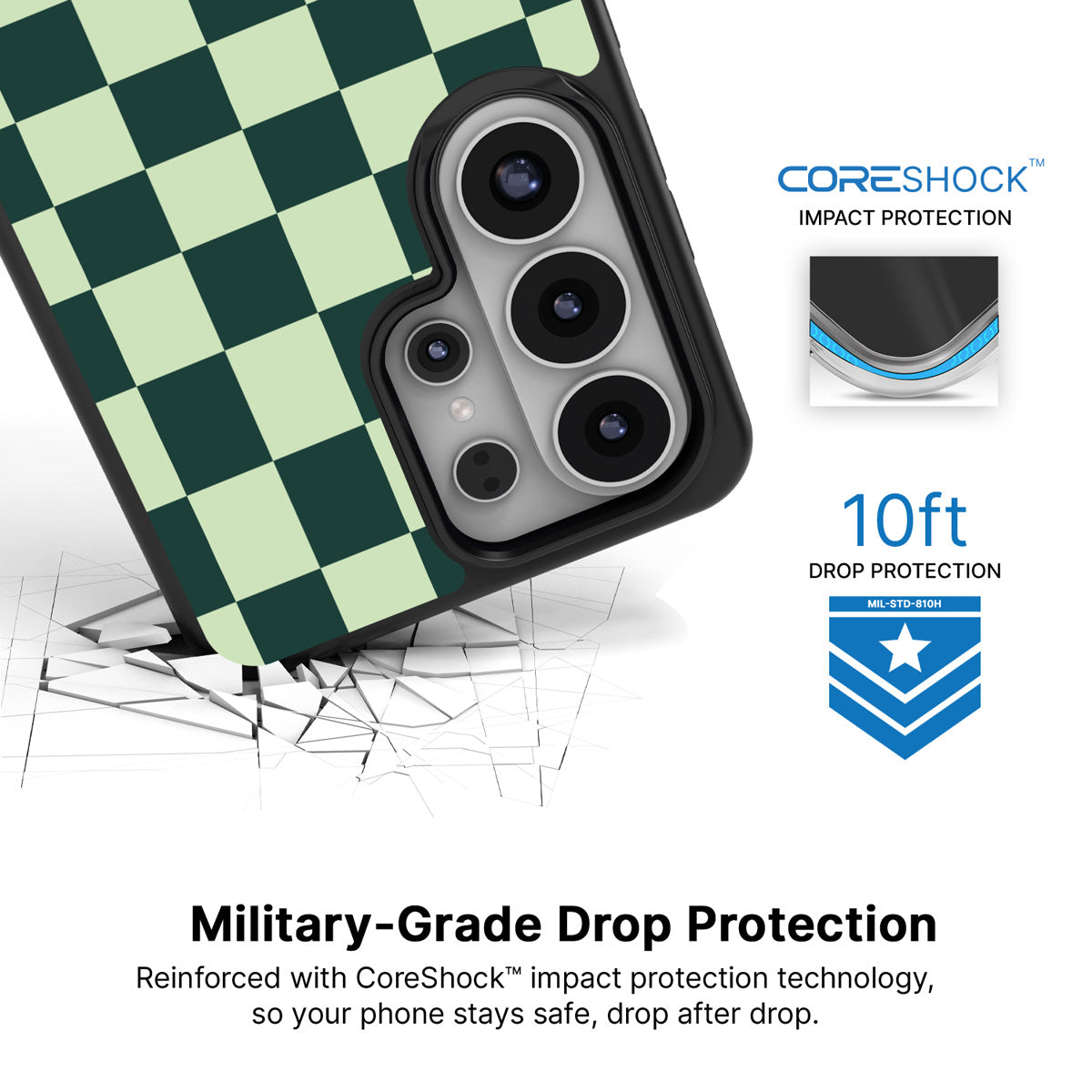 Mint Matrix Samsung Galaxy S26 Ultra case with 10ft military-grade drop protection
