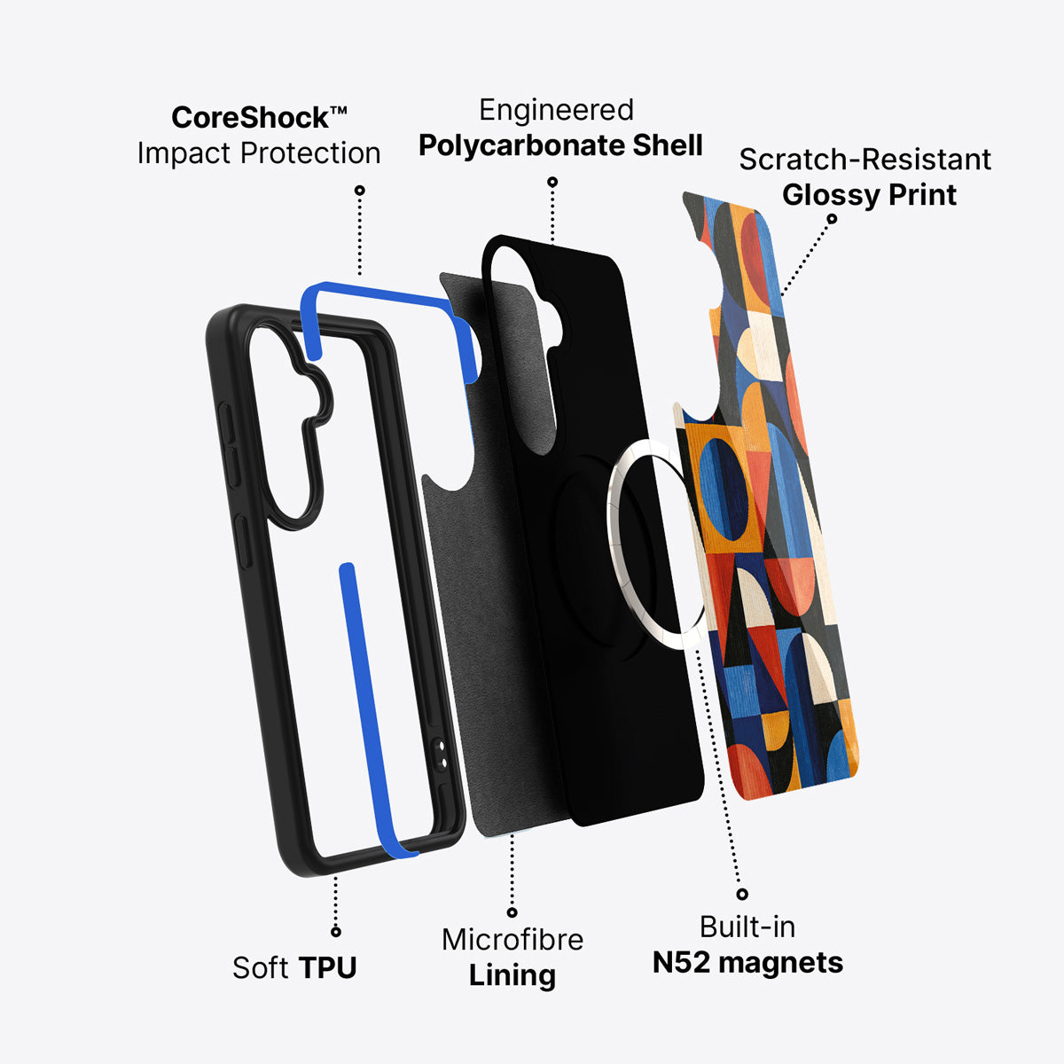Samsung Galaxy S26 Plus case construction and features – Modernist Muse phone case