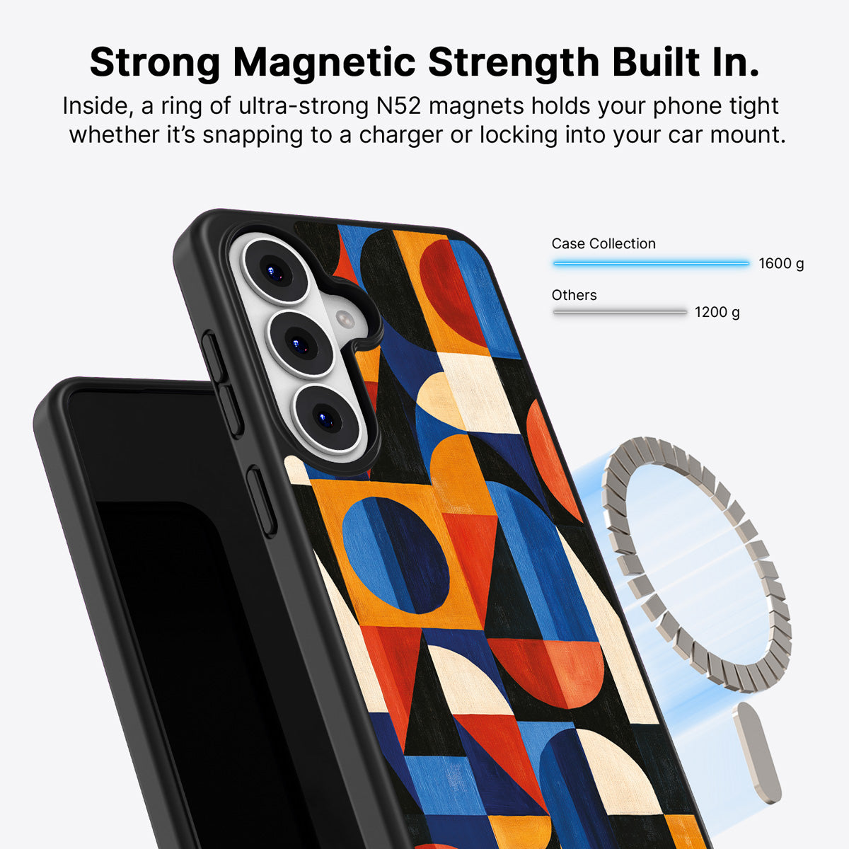 Samsung Galaxy S26 Plus Qi2 magnetic case with N52 magnets – Modernist Muse design