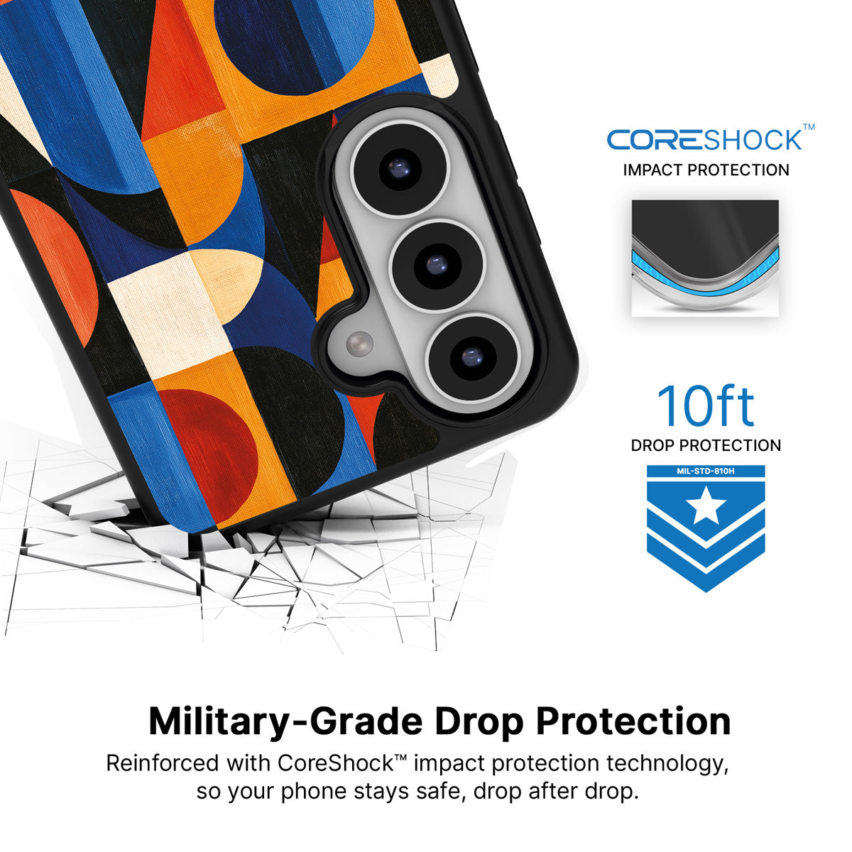 Modernist Muse Samsung Galaxy S26 Plus case with 10ft military-grade drop protection