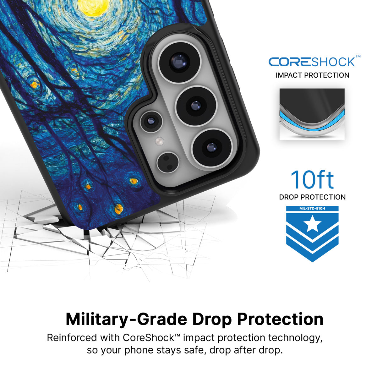 Moonlit Forest Samsung Galaxy S26 Ultra case with 10ft military-grade drop protection