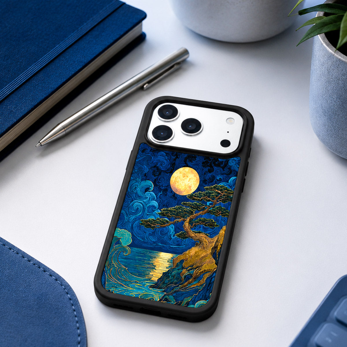Dark Blue Designer MagSafe Case – Moonlit Tide | MagSafe — view 2