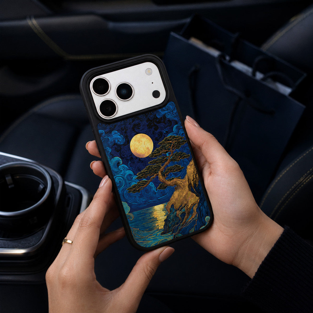 Dark Blue Designer MagSafe Case – Moonlit Tide | MagSafe — view 3