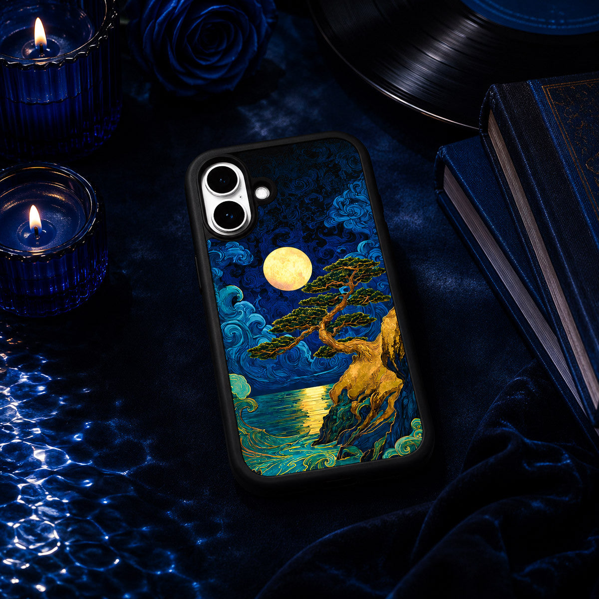 Dark Blue Designer iPhone Air Case – Moonlit Tide | MagSafe — view 3