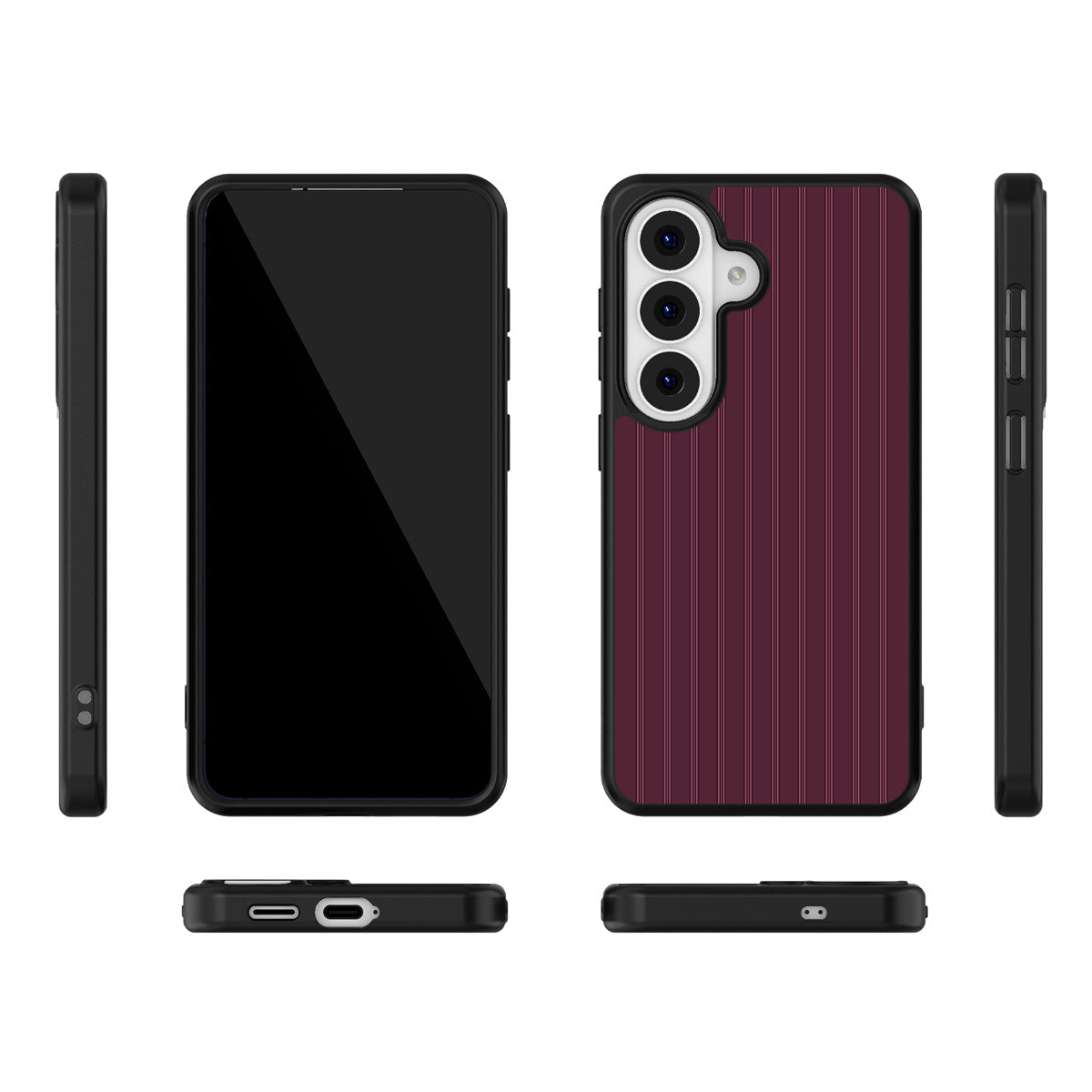 Mulberry Pinstripe Samsung Galaxy S26 Plus case – multi-angle view