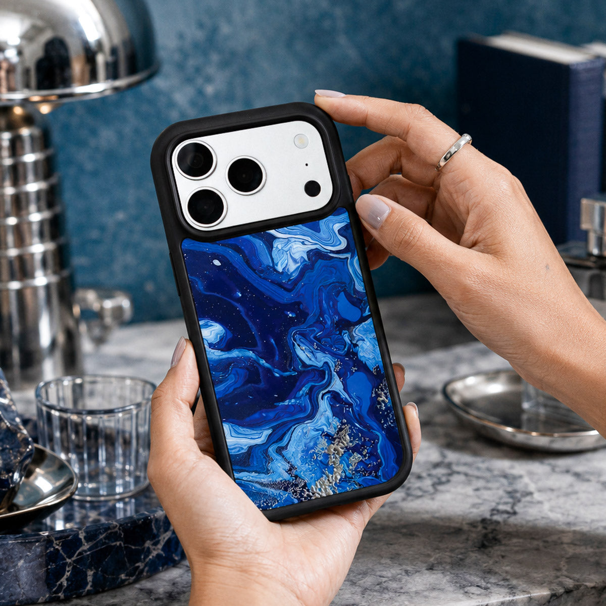 Navy Blue Designer MagSafe Case – Mystic Waters | MagSafe — view 2