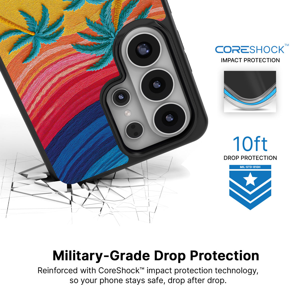 Paper Tropics Samsung Galaxy S26 Ultra case with 10ft military-grade drop protection