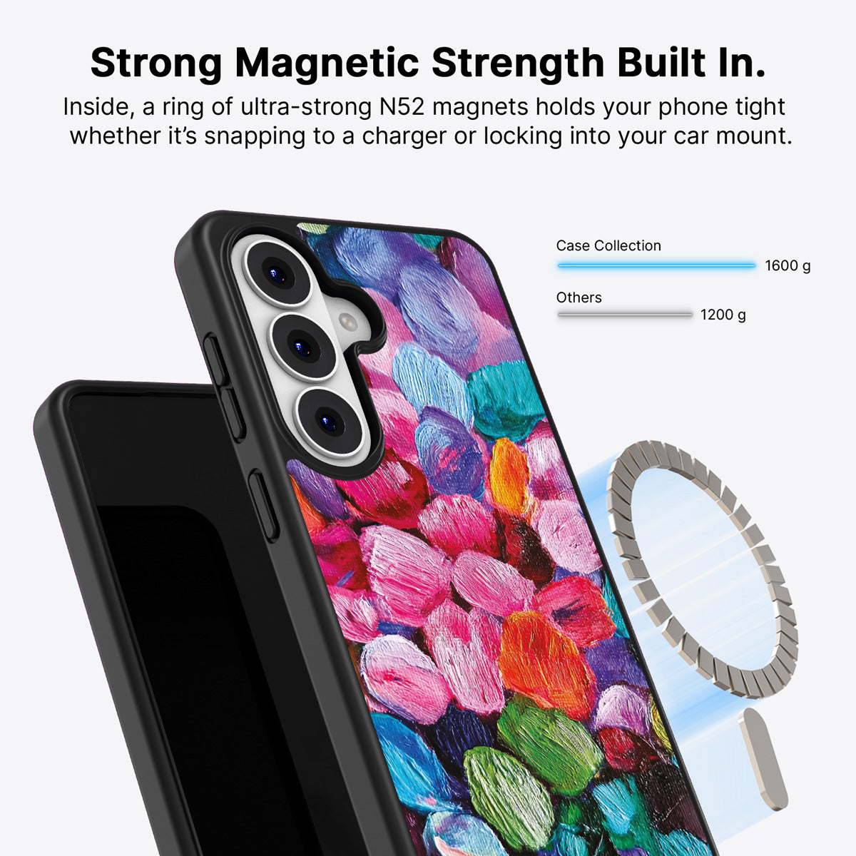 Samsung Galaxy S26 Plus Qi2 magnetic case with N52 magnets – Petal Mosaic design