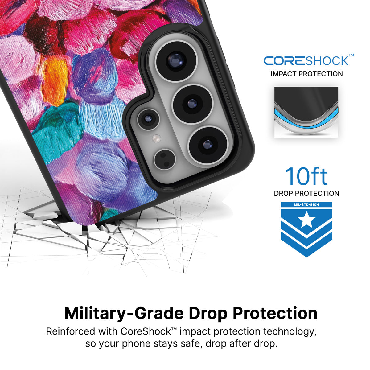 Petal Mosaic Samsung Galaxy S26 Ultra case with 10ft military-grade drop protection