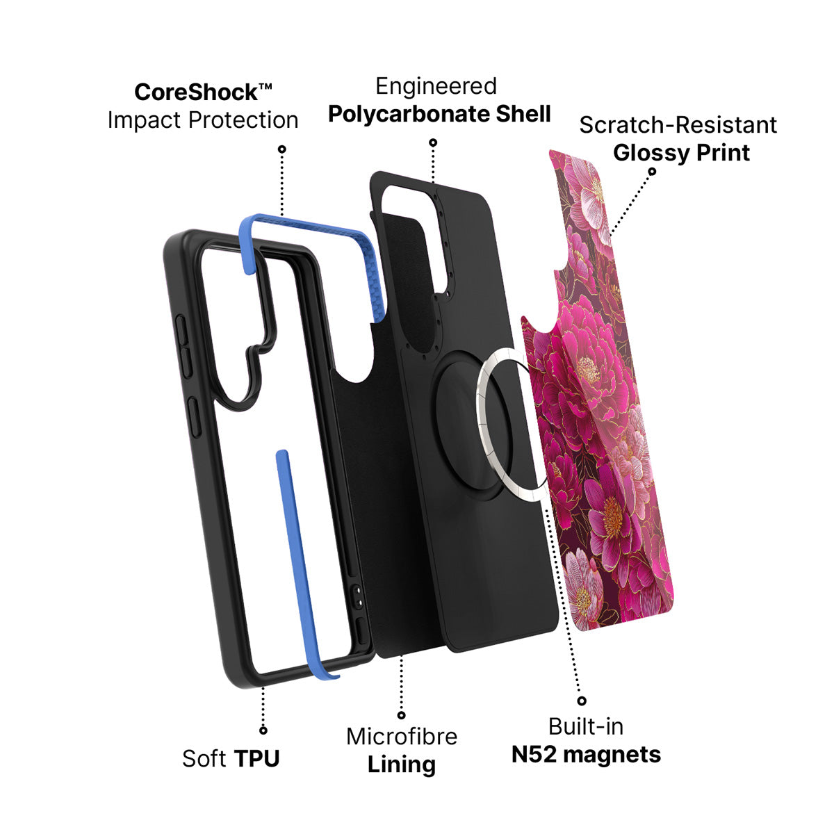 Samsung Galaxy S26 Ultra case construction and features – Pink Reverie phone case