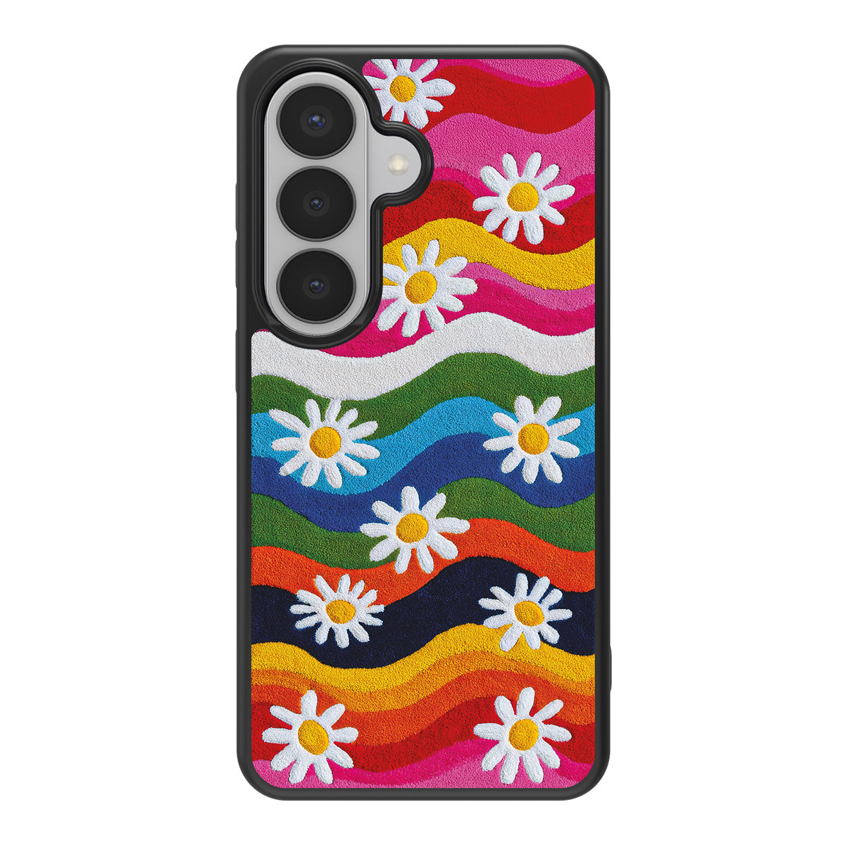 Rainbow Daisy design back view – Samsung Galaxy S26 case