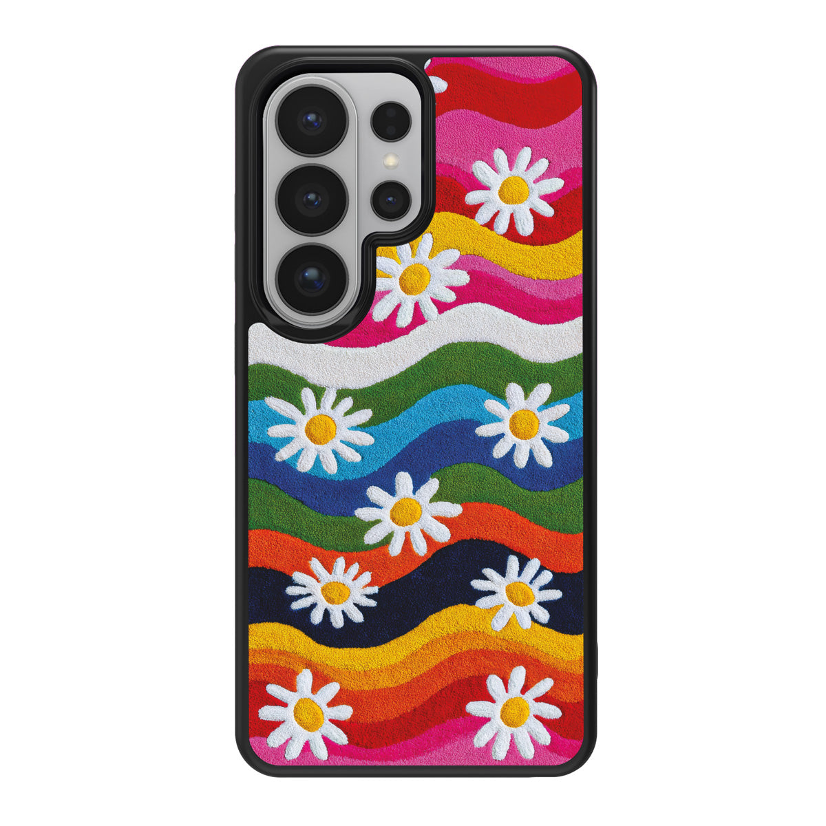 Rainbow Daisy design back view – Samsung Galaxy S26 Ultra case