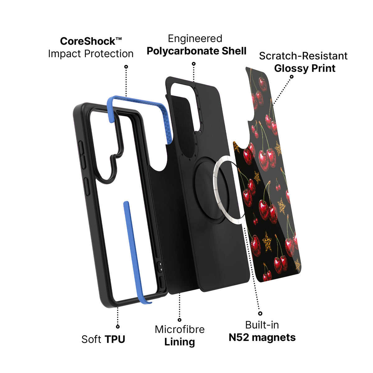 Samsung Galaxy S26 Ultra case construction and features – Rebel Cherry phone case