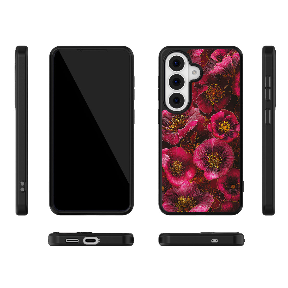 Ruby Flora Samsung Galaxy S26 Plus case – multi-angle view