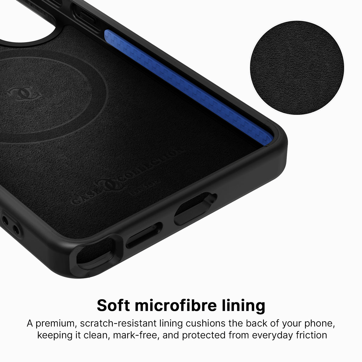 Samsung Galaxy S26 Ultra case interior – Spectrum Ridge soft microfibre lining