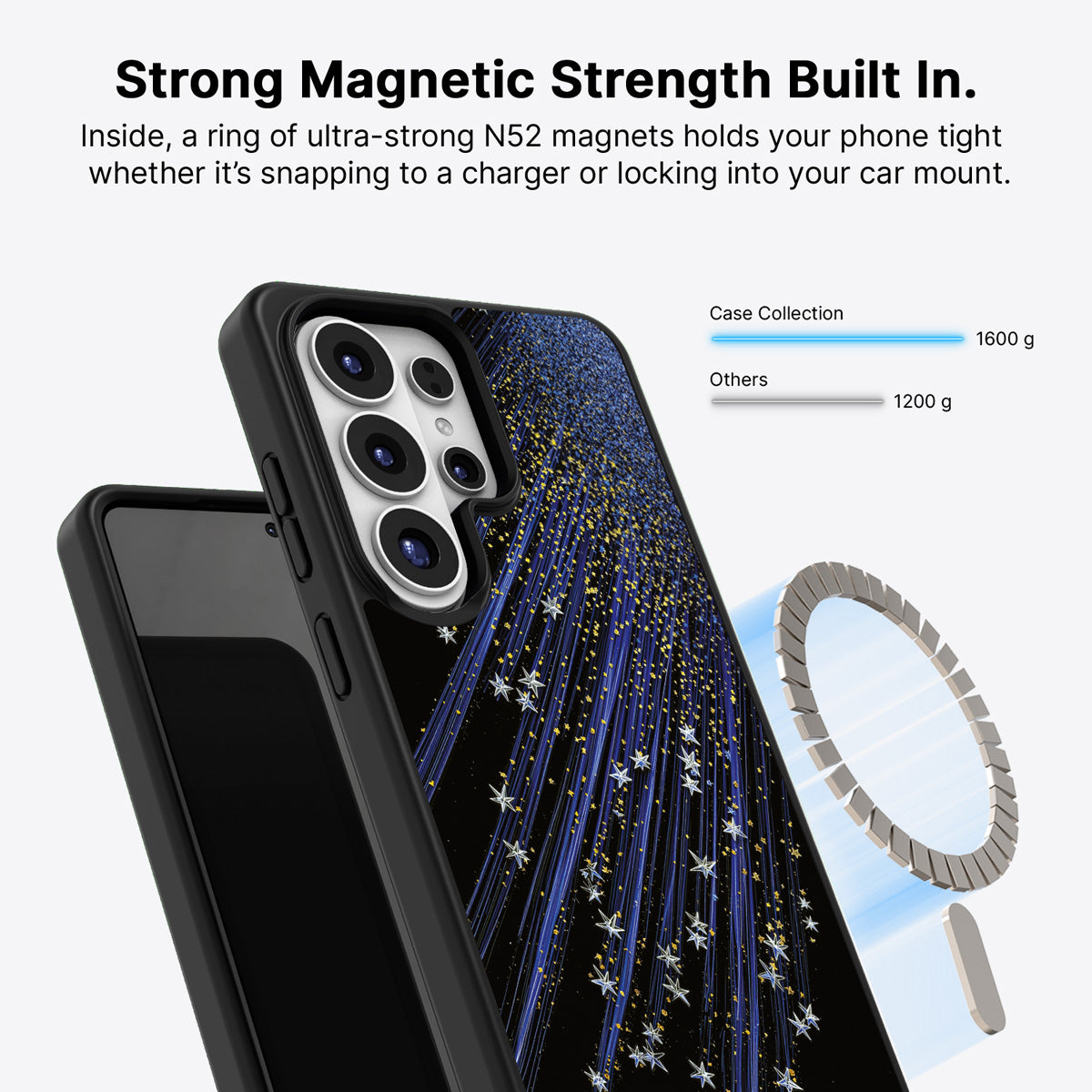 Samsung Galaxy S26 Ultra Qi2 magnetic case with N52 magnets – Star Cascade design