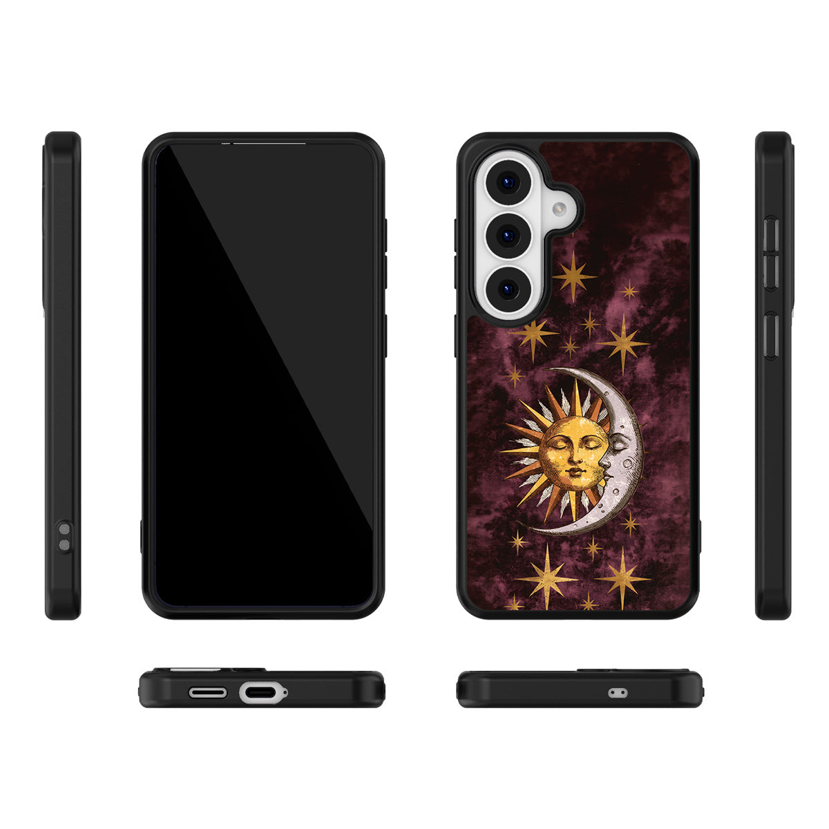Sun and Moon Samsung Galaxy S26 case – multi-angle view