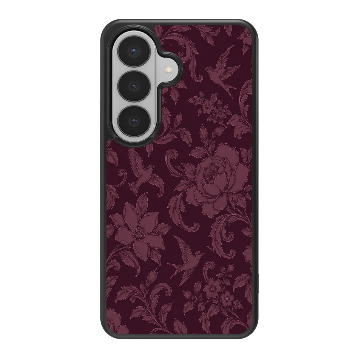 Swallow Damask design back view – Samsung Galaxy S26 Plus case