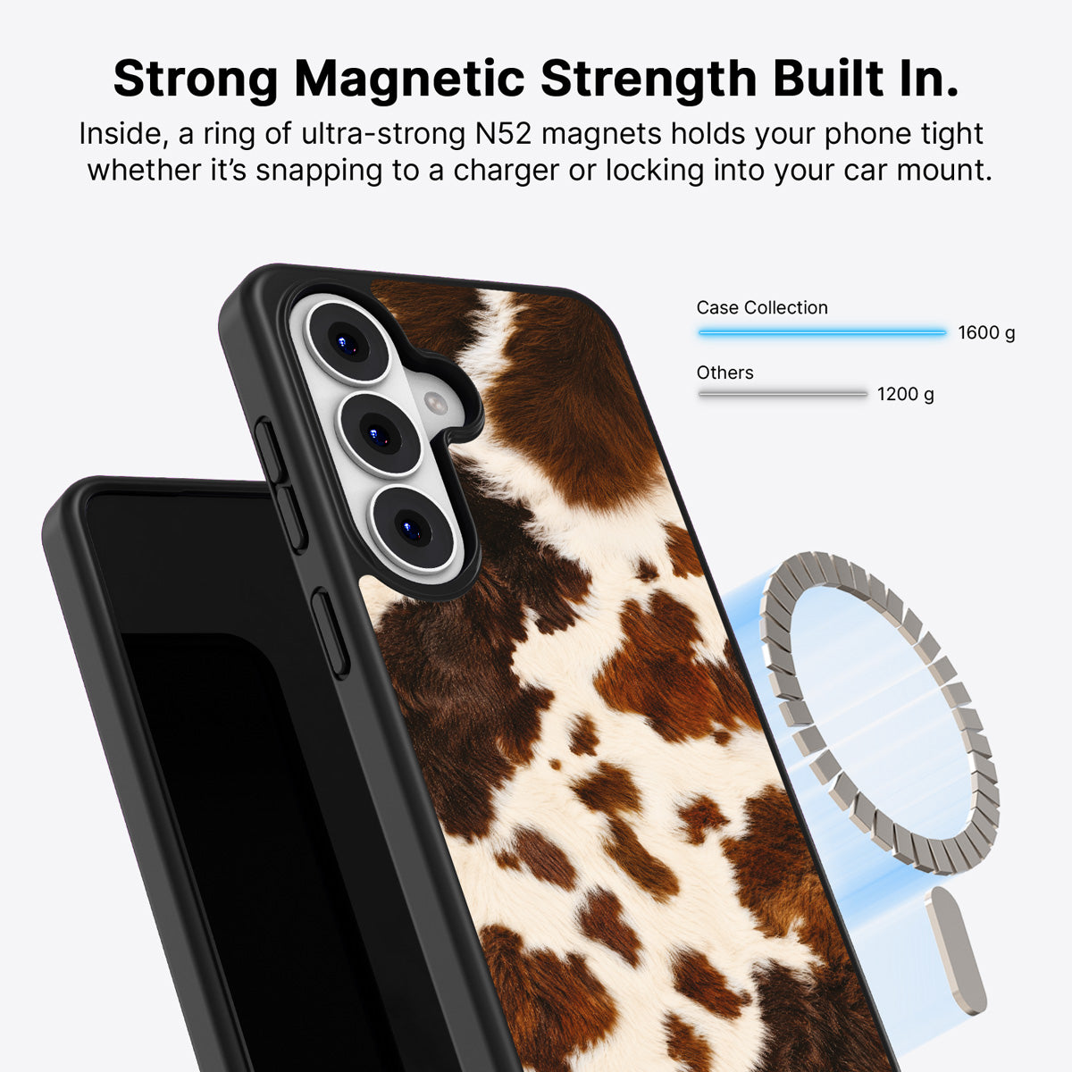 Samsung Galaxy S26 Plus Qi2 magnetic case with N52 magnets – Swiss Cow design