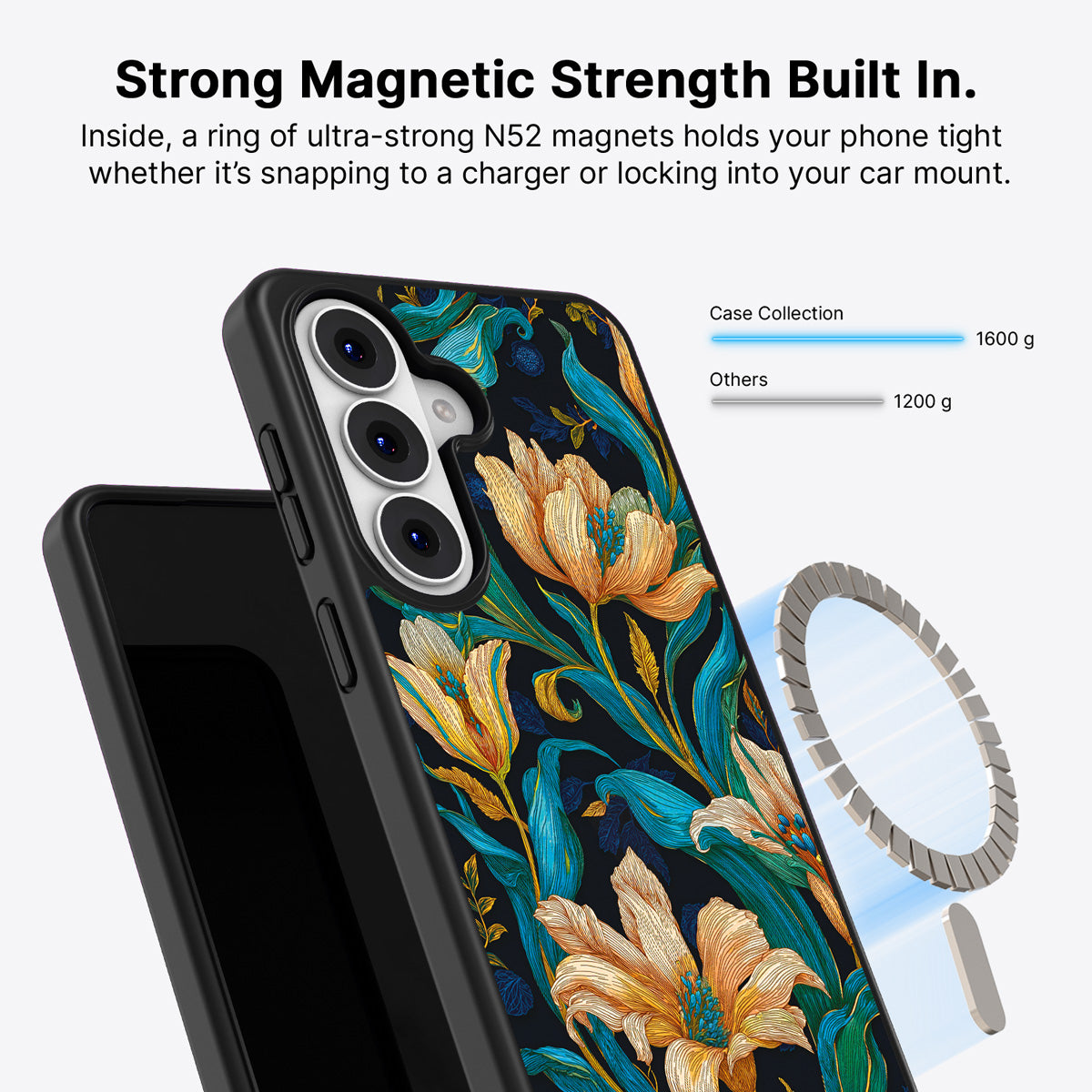 Samsung Galaxy S26 Plus Qi2 magnetic case with N52 magnets – Tulip Play design