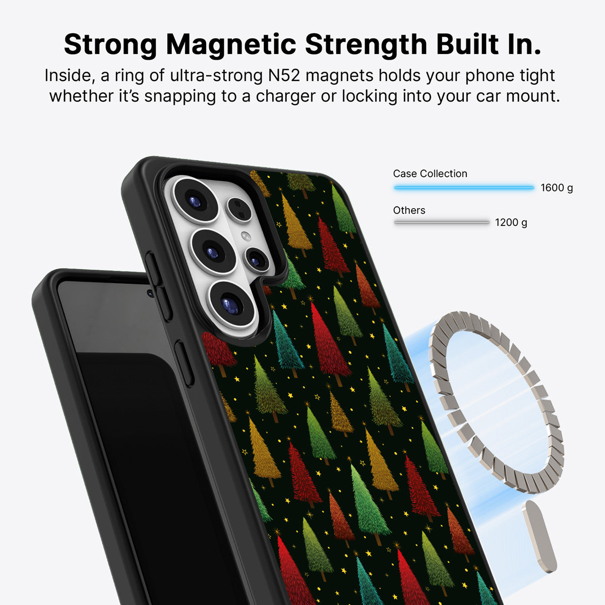 Samsung Galaxy S26 Ultra Qi2 magnetic case with N52 magnets – Twilight Trees design