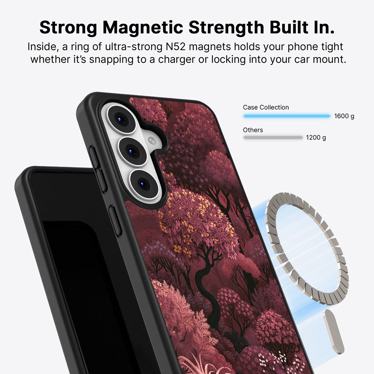 Samsung Galaxy S26 Plus Qi2 magnetic case with N52 magnets – Velvet Reverie design