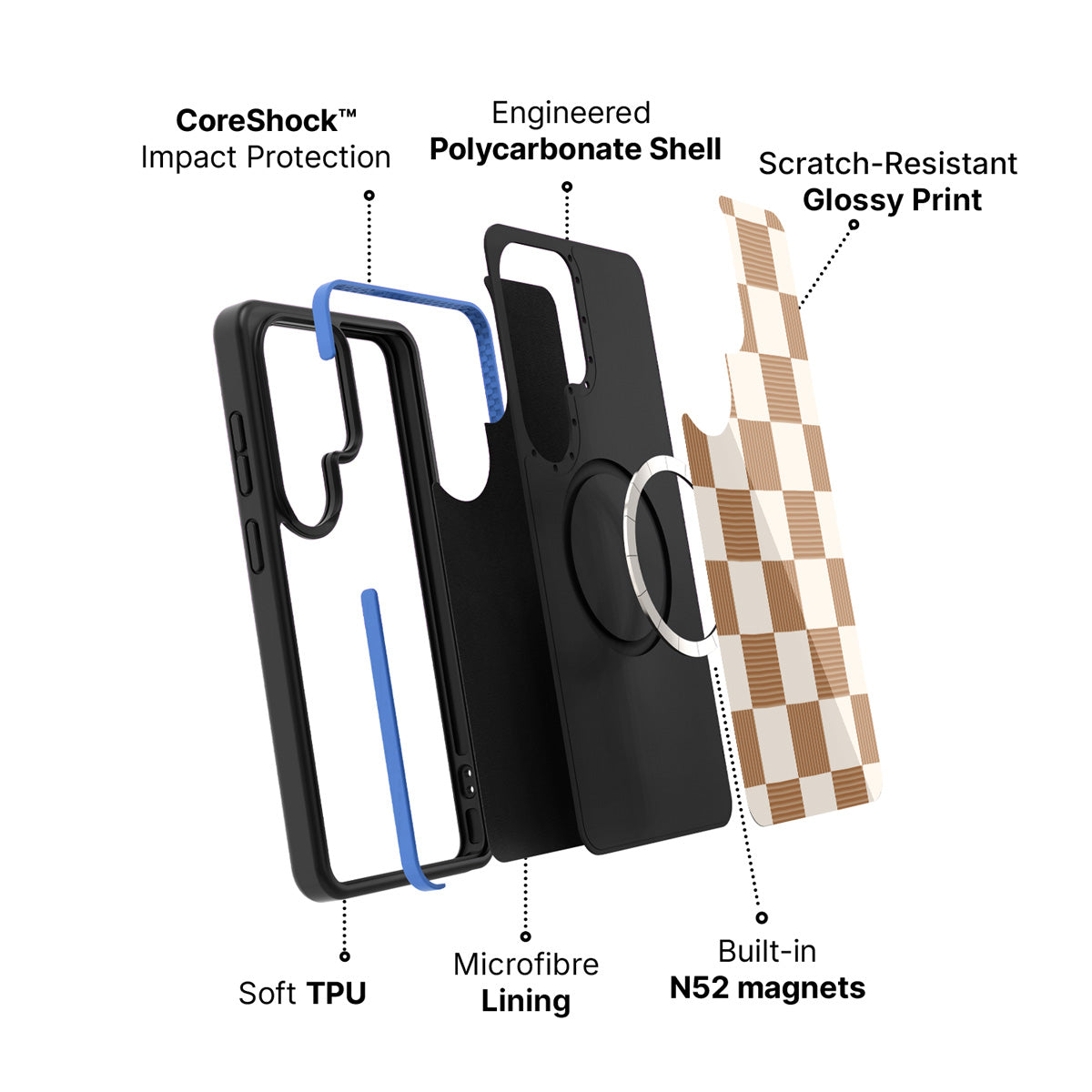 Samsung Galaxy S26 Ultra case construction and features – Vintage Mocha phone case
